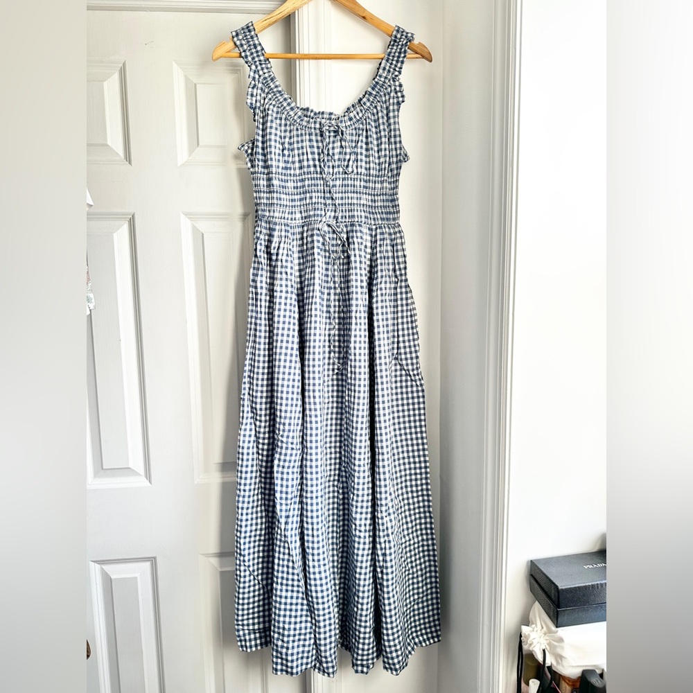 NWT Doen Emmaretta Dress in Gingham Blue - Picture 2 of 7